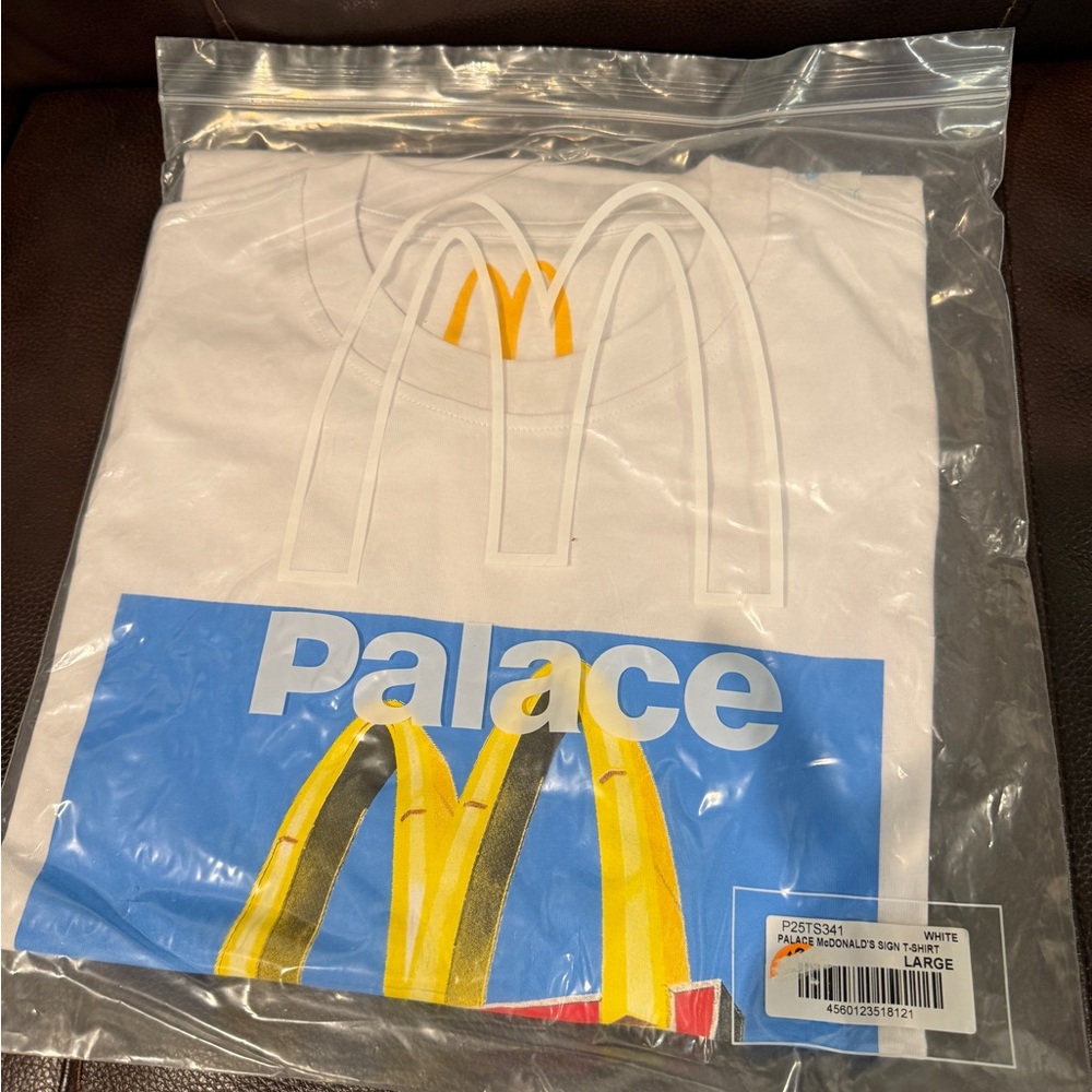 Palace White Tee with Blue and Yellow Graphic